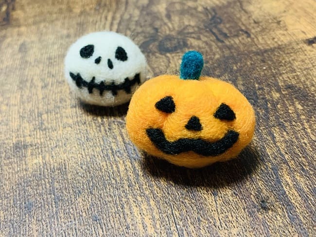 羊毛フェルトのハロウィンかぼちゃの作り方